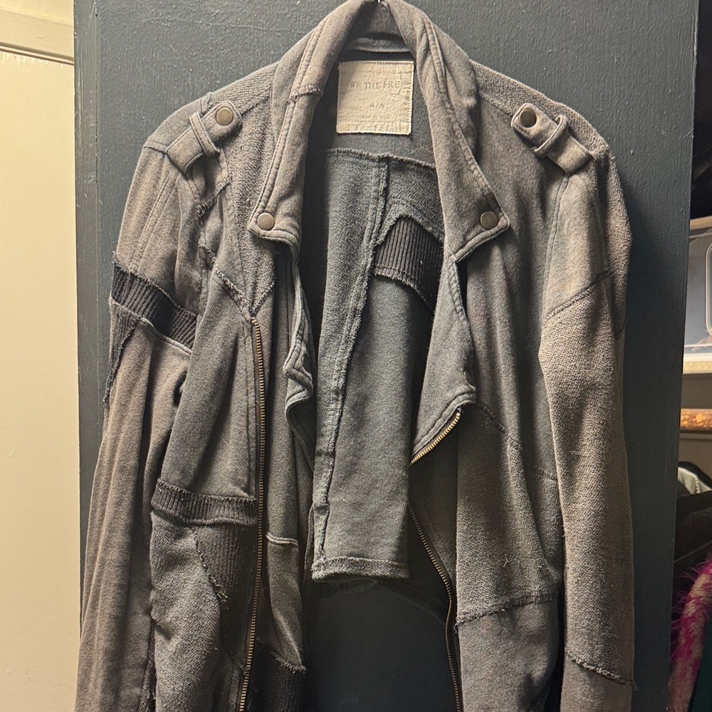 We The Free Charcoal Patchwork Military Jacket